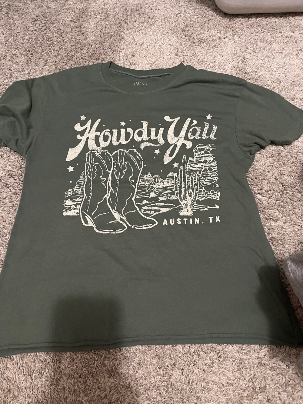 Awake Olive Green 'Howdy Y'all' Graphic Tee